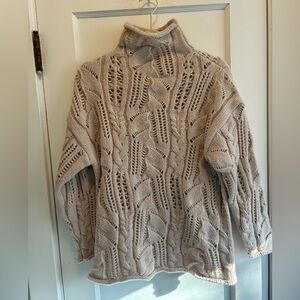 Rimini Turtleneck Cable Knit Sweater - Cream